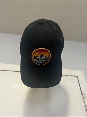 Pendleton Black Mesh Back Cap with Sunset Mountain Patch